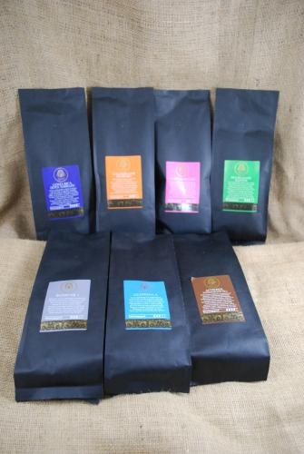 Kaffepakke med 7 forskellige varianter