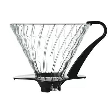 Hario dripper v60 03 i glas med sort 