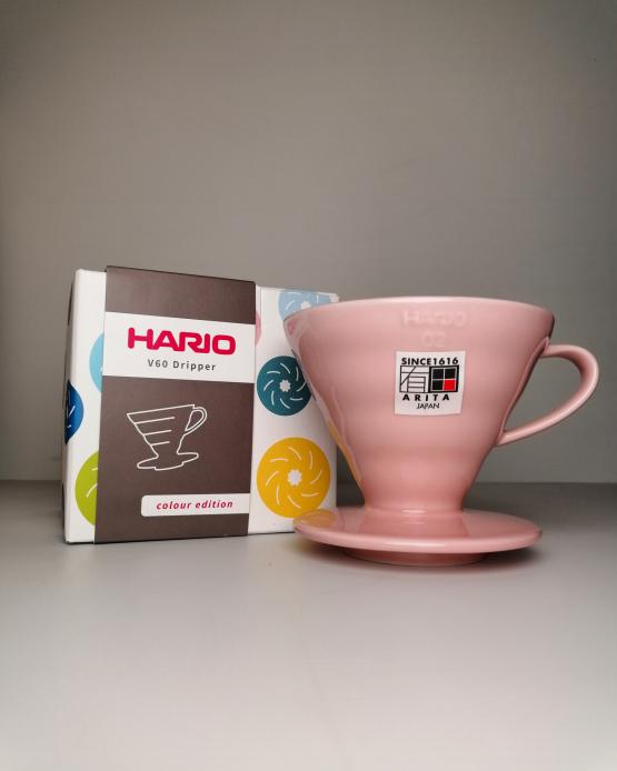 Hario V60 Dripper i rosa pink keramik