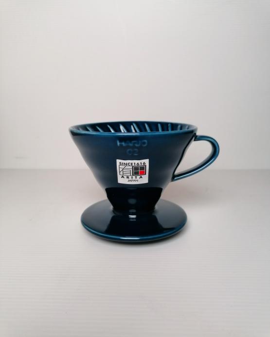 Hario V60 Dripper i mørkeblå keramik 02