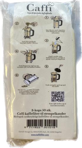 Caffi 
kaffefiltre til stempelkande
3-kops 100 stk.
